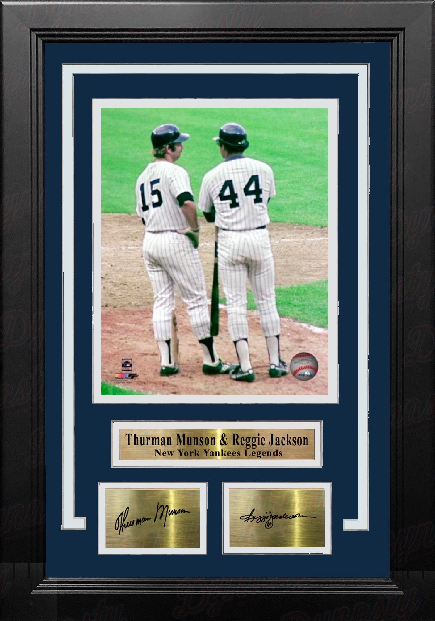 Thurman Munson & Reggie Jackson New York Yankees 8x10 Framed Baseball Photo with Engraved Autographs - Sports Gifts, Sports Memorabilia, Sports Collectibles, Fan Shop