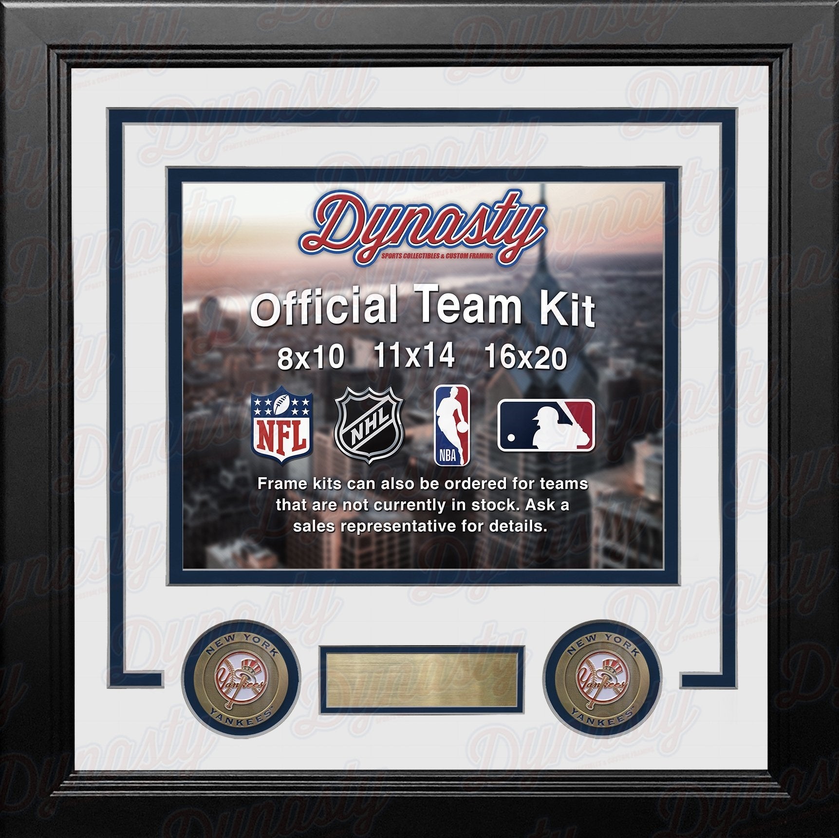 New York Yankees Custom MLB Baseball 8x10 Picture Frame Kit (Multiple Colors) - Sports Collectibles, Sports Memorabilia, Sports Fan Shop, Sports Gifts