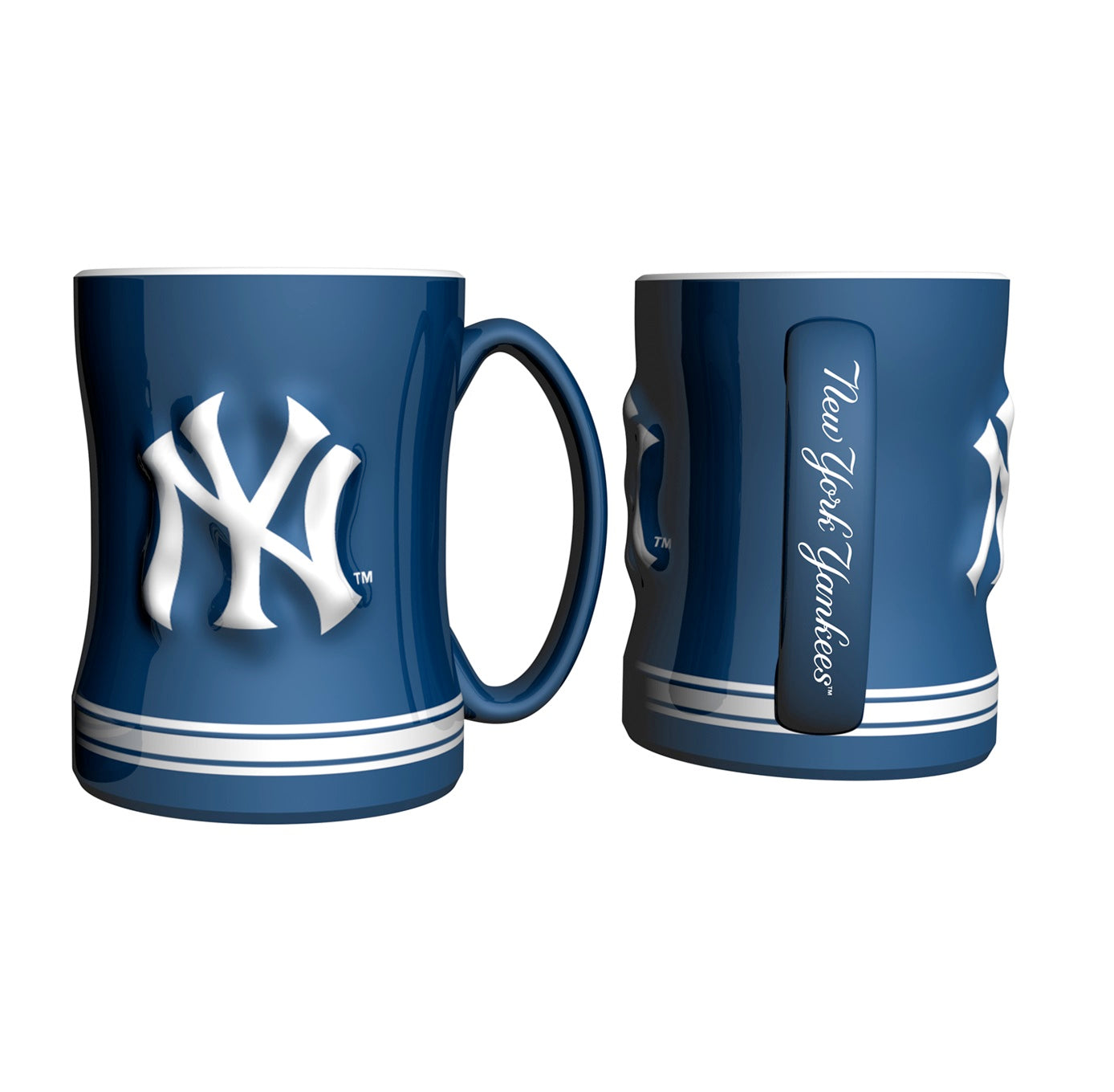 New York Yankees Navy Blue Logo Relief Coffee Mug - Sports Collectibles, Sports Memorabilia, Sports Fan Shop, Sports Gifts