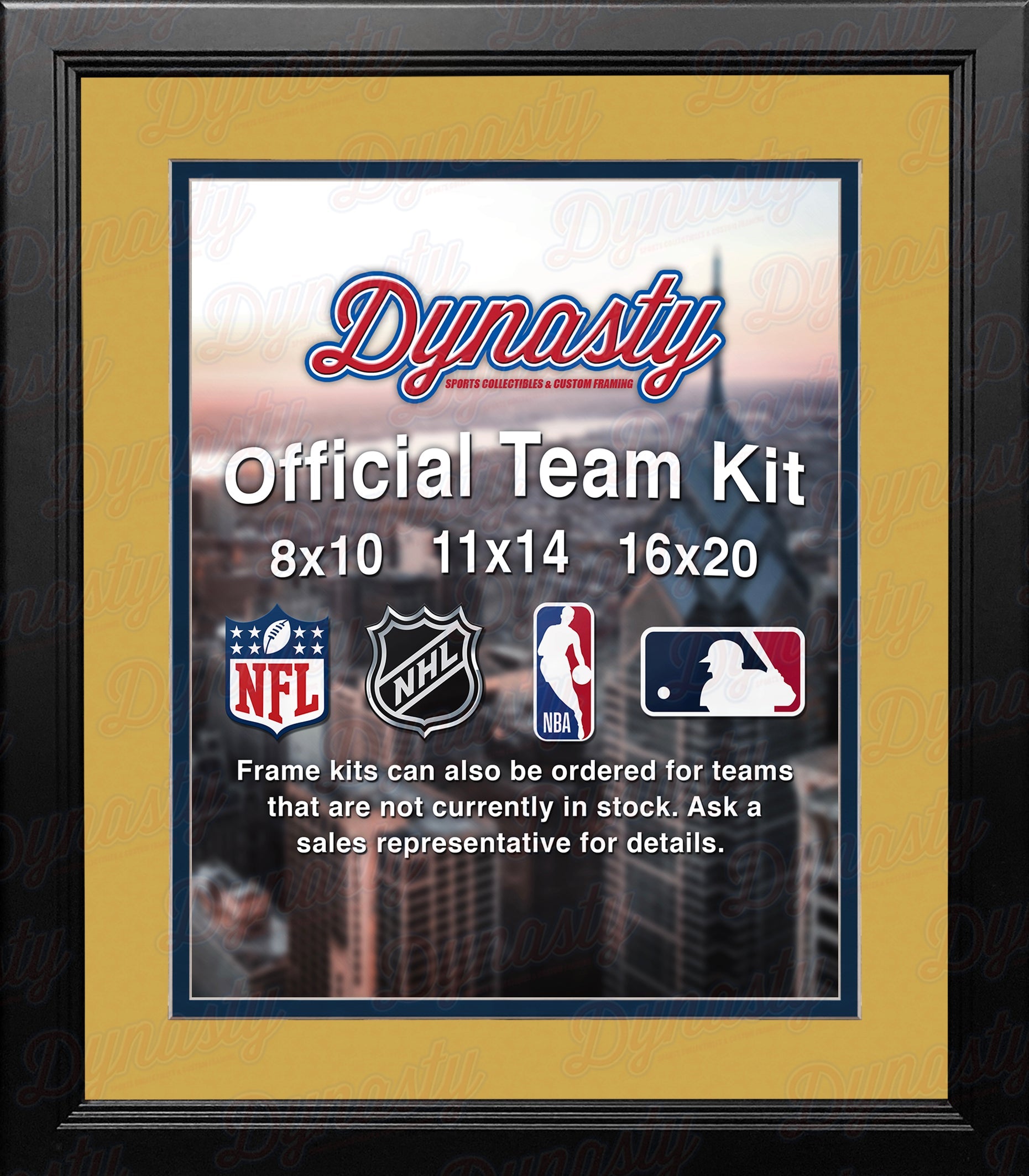 NHL Hockey Photo Picture Frame Kit - Nashville Predators (Yellow Matting, Navy Trim) - Sports Collectibles, Sports Memorabilia, Sports Fan Shop, Sports Gifts