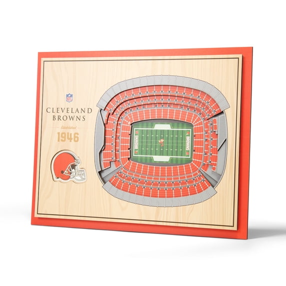 NFL Cleveland Browns 5-Layer Stadium view 3D Wall Art - Sports Gifts, Sports Memorabilia, Sports Collectibles, Fan Shop