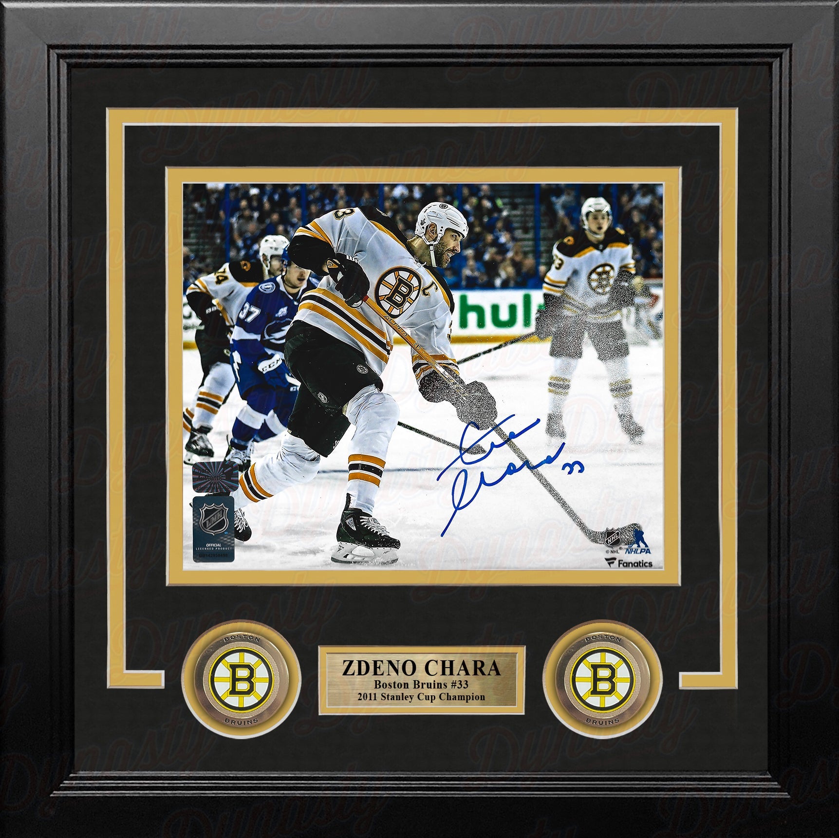 Zdeno Chara in Action Boston Bruins Autographed 8" x 10" Framed Hockey Photo - Sports Collectibles, Sports Memorabilia, Sports Fan Shop, Sports Gifts