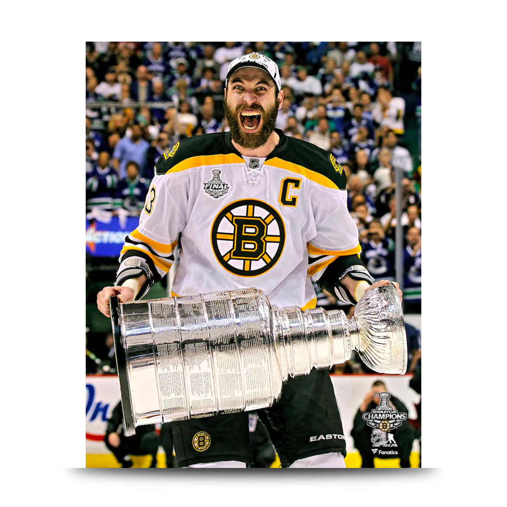 Zdeno Chara Hoists The Stanley Cup Boston Bruins Hockey Photo - Sports Collectibles, Sports Memorabilia, Sports Fan Shop, Sports Gifts
