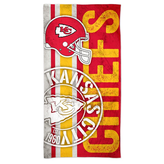 Kansas City Chiefs Retro Spectra Beach Towel 30" x 60" - Sports Collectibles, Sports Memorabilia, Sports Fan Shop, Sports Gifts