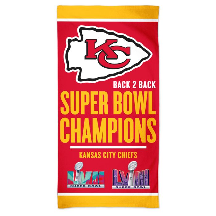SUPER BOWL CHAMPIONS KANSAS CITY CHIEFS SPECTRA BEACH TOWEL 30" X 60" - 757 Sports Collectibles