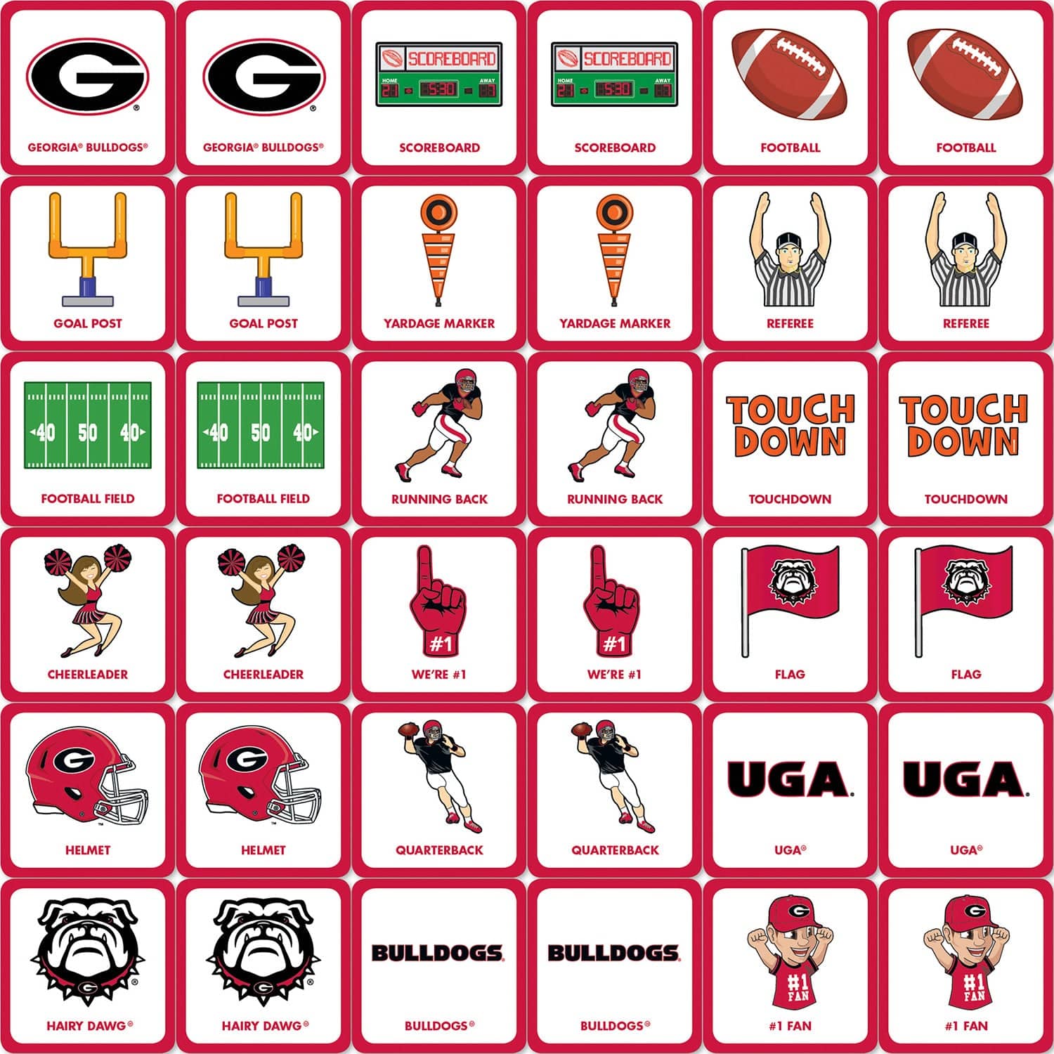 Georgia Bulldogs Memory Matching Game - Sports Gifts, Sports Memorabilia, Sports Collectibles, Fan Shop
