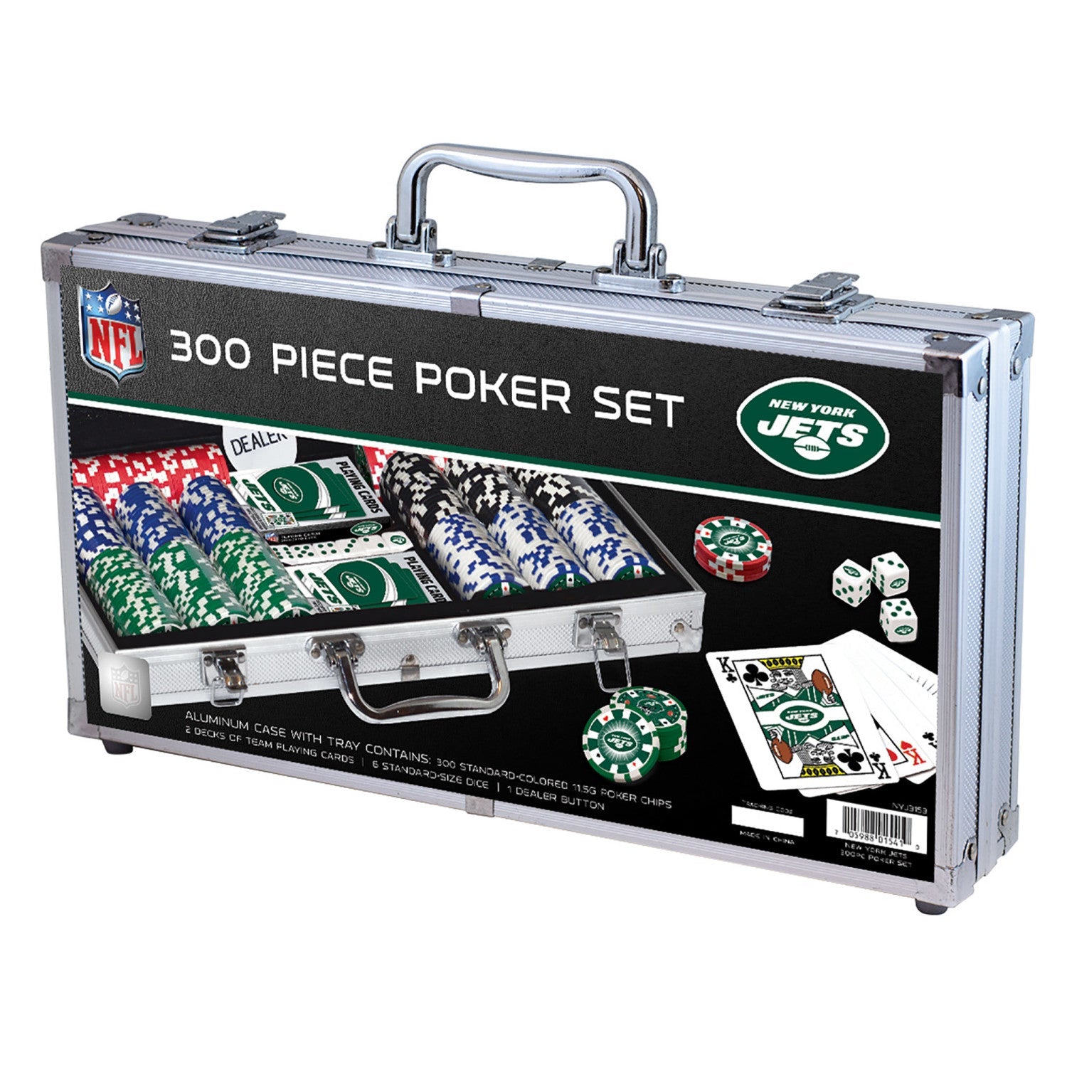 New York Jets 300 Piece Poker Set - 757 Sports Collectibles