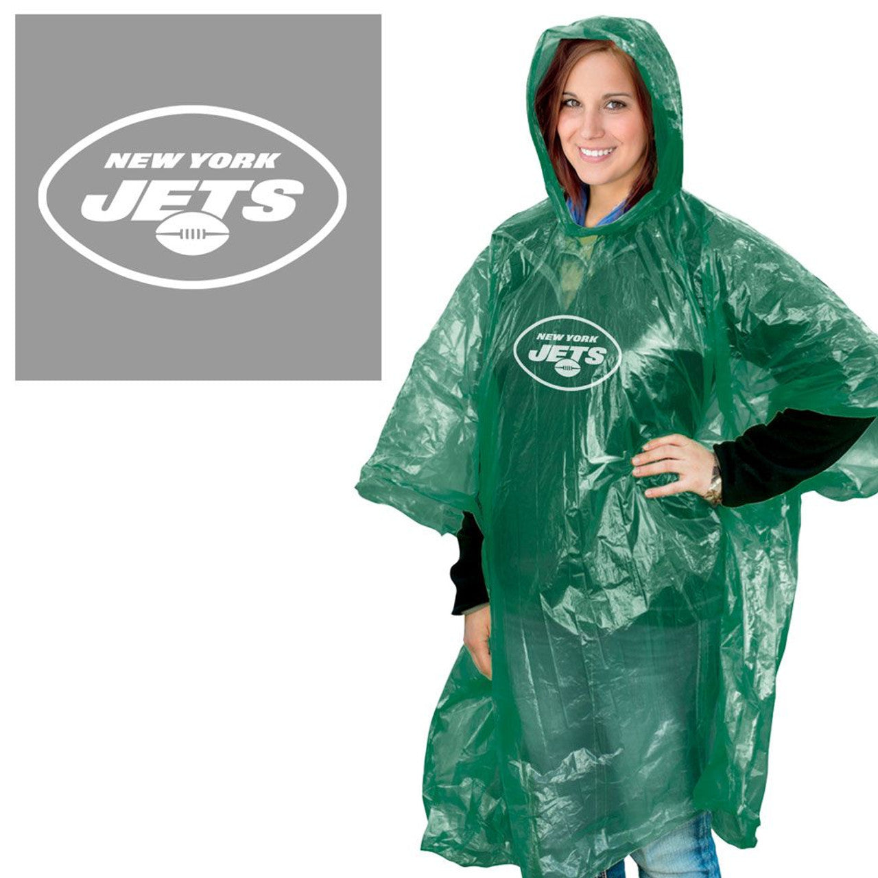 New York Jets Rain Poncho - Sports Collectibles, Sports Memorabilia, Sports Fan Shop, Sports Gifts