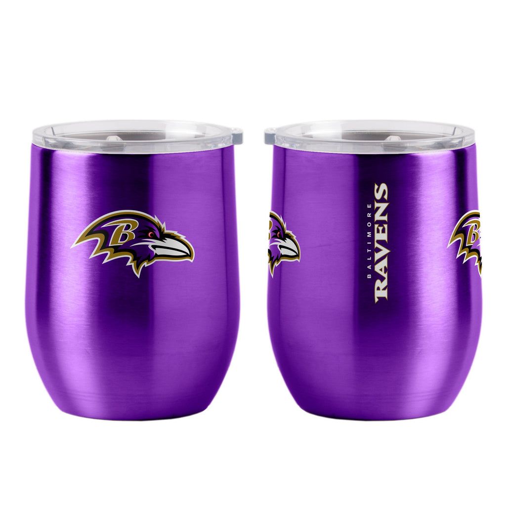 Baltimore Ravens Travel Tumbler 16oz Stainless Steel Curved - Sports Collectibles, Sports Memorabilia, Sports Fan Shop, Sports Gifts