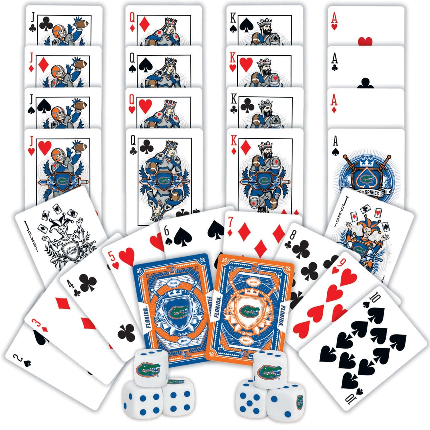 Florida Gators 2-Pack Playing Cards and Dice Set - Sports Gifts, Sports Memorabilia, Sports Collectibles, Fan Shop