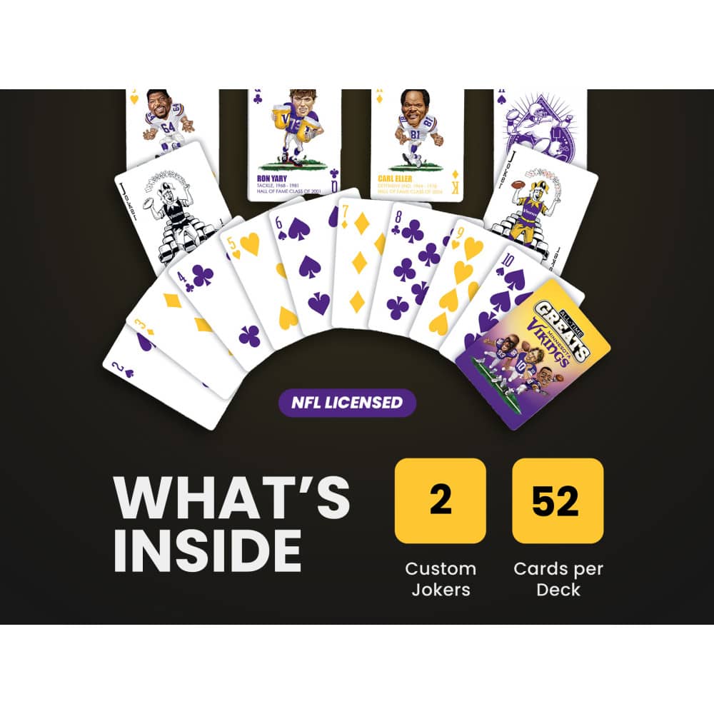 Minnesota Vikings All-Time Greats Playing Cards - 54 Card Collector's Deck