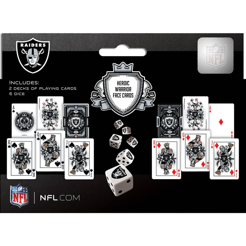 Las Vegas Raiders 2-Pack Playing Cards and Dice Set