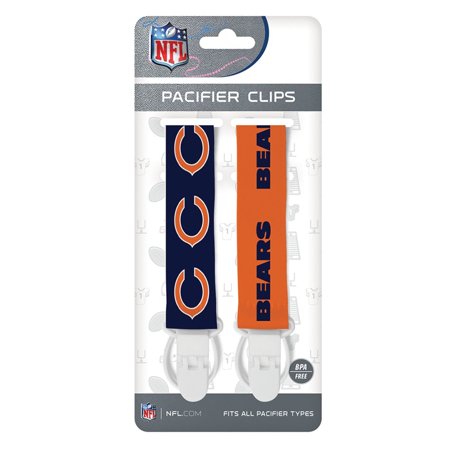 Chicago Bears Pacifier Clip Set - 2-Pack