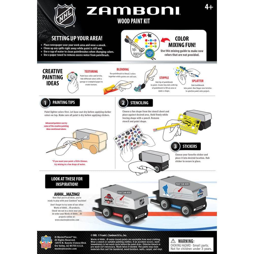 NHL Zamboni Wooden Paint Set - Sports Gifts, Sports Memorabilia, Sports Collectibles, Fan Shop