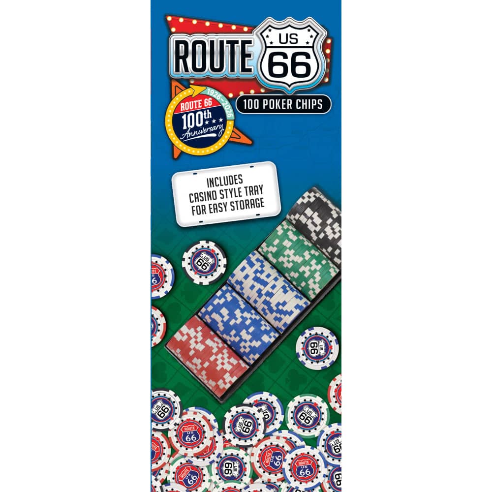 Route 66 100 Piece Poker Chip Set - Sports Gifts, Sports Memorabilia, Sports Collectibles, Fan Shop