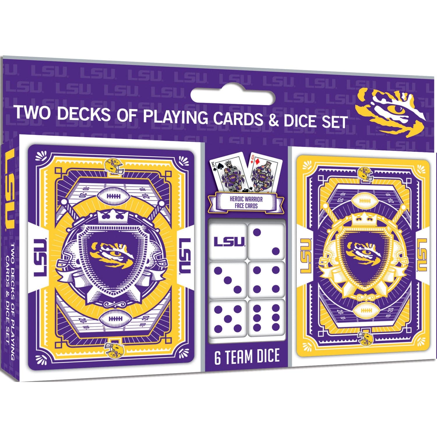 LSU Tigers 2-Pack Playing Cards and Dice Set - Sports Gifts, Sports Memorabilia, Sports Collectibles, Fan Shop