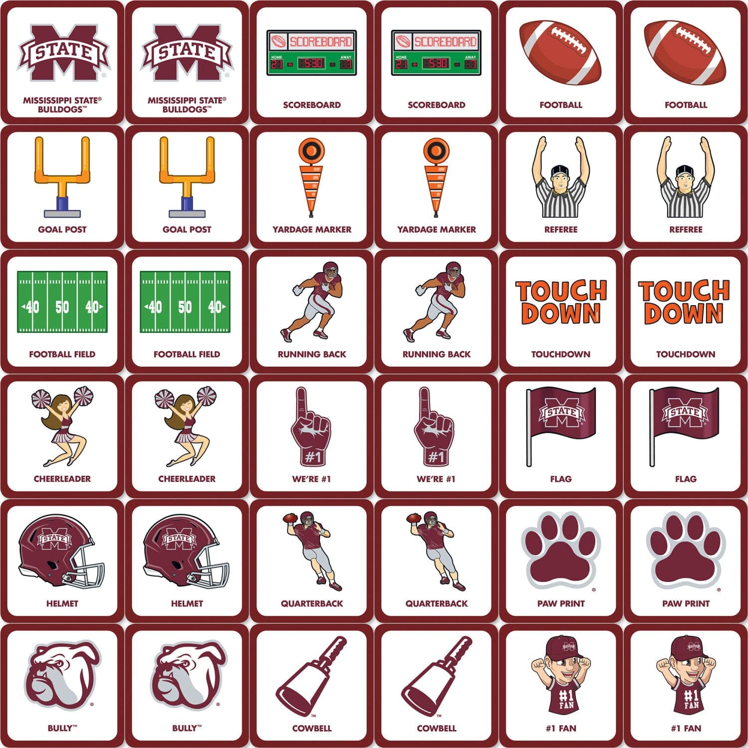 Mississippi State Bulldogs Memory Matching Game - Sports Gifts, Sports Memorabilia, Sports Collectibles, Fan Shop