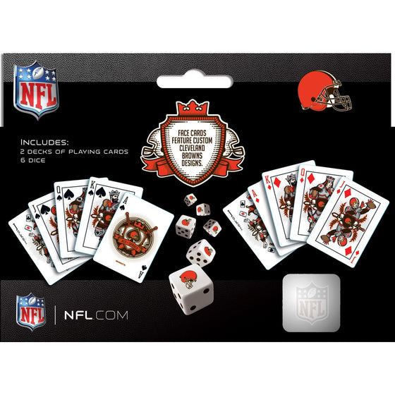 Cleveland Browns - 2-Pack Playing Cards & Dice Set - 757 Sports Collectibles
