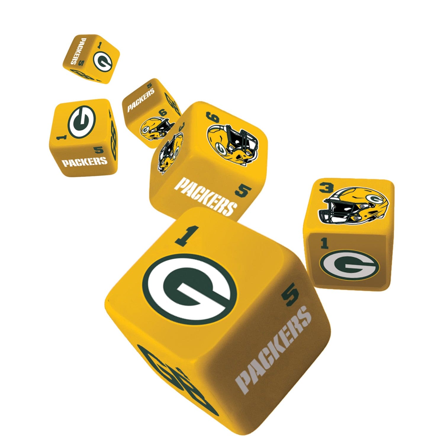 Green Bay Packers 19mm Dice Set - Sports Gifts, Sports Memorabilia, Sports Collectibles, Fan Shop