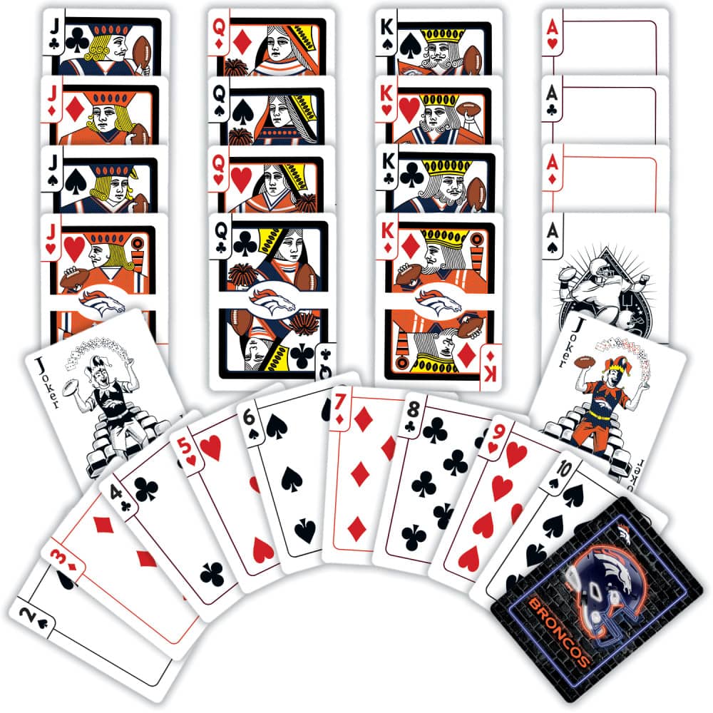 Denver Broncos Neon Playing Cards - 54 Card Deck