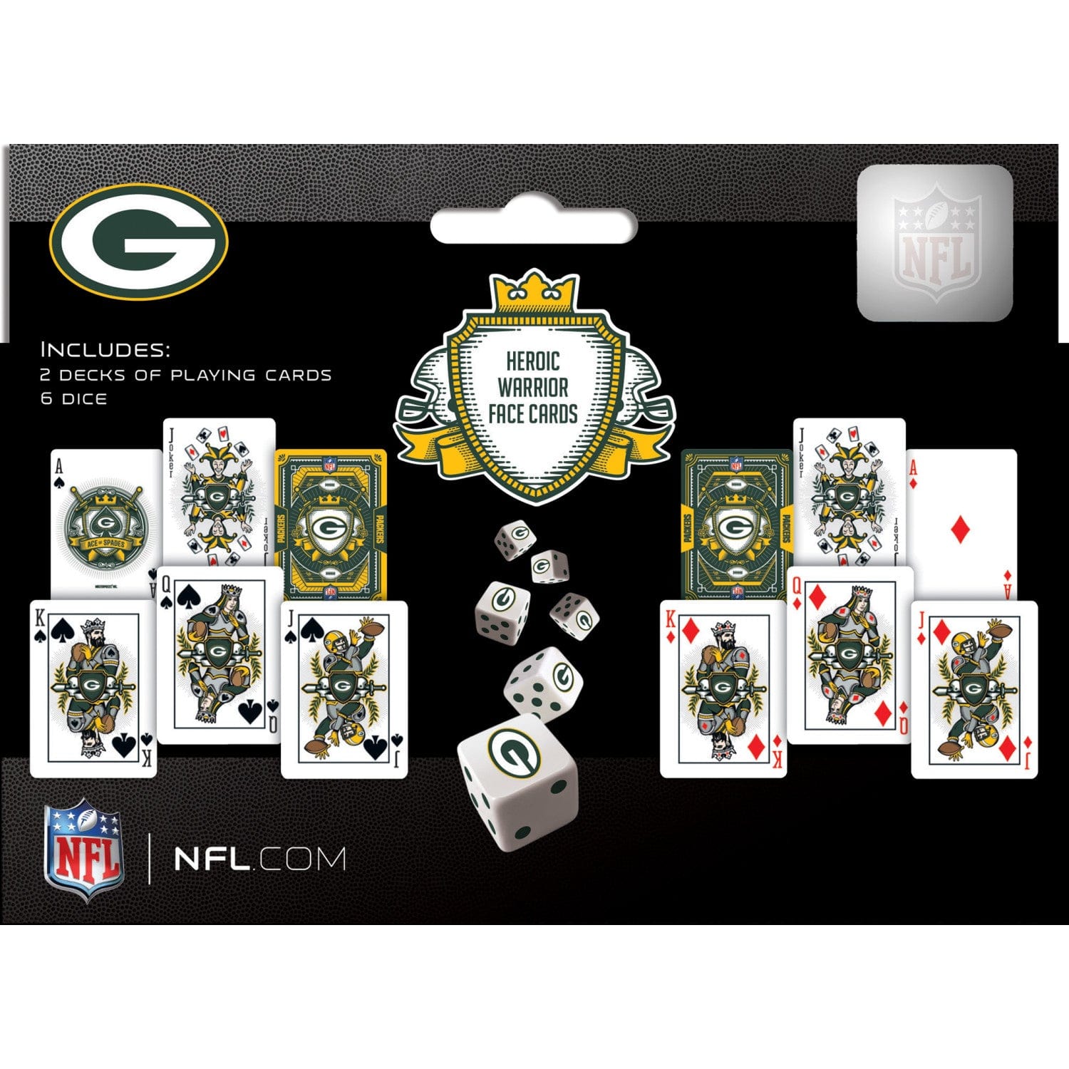 Green Bay Packers 2-Pack Playing Cards and Dice Set