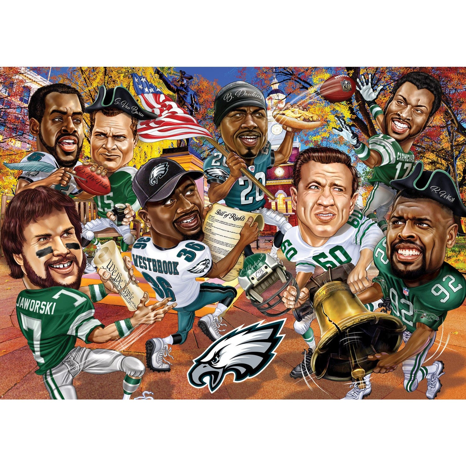 Philadelphia Eagles - Legendary Players 500 Piece Jigsaw Puzzle - Sports Gifts, Sports Memorabilia, Sports Collectibles, Fan Shop