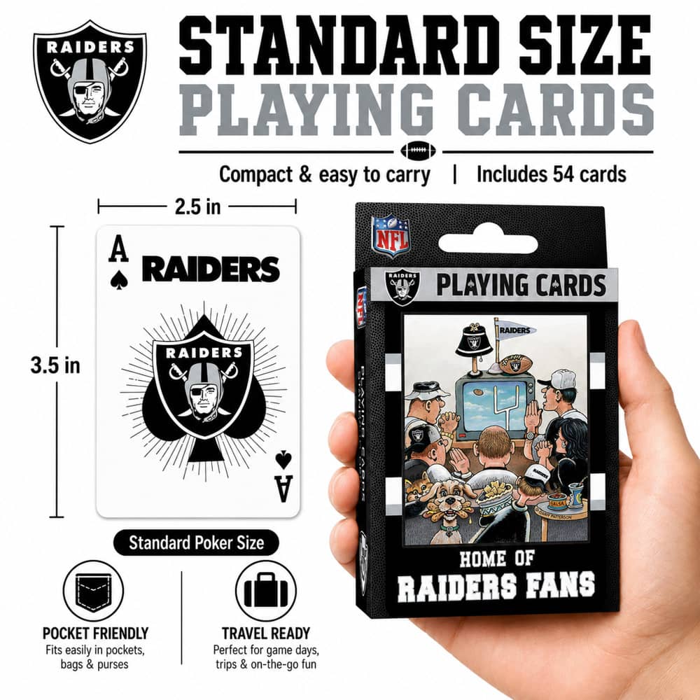 Las Vegas Raiders Fan Deck Playing Cards - 54 Card Deck for Ultimate Fans