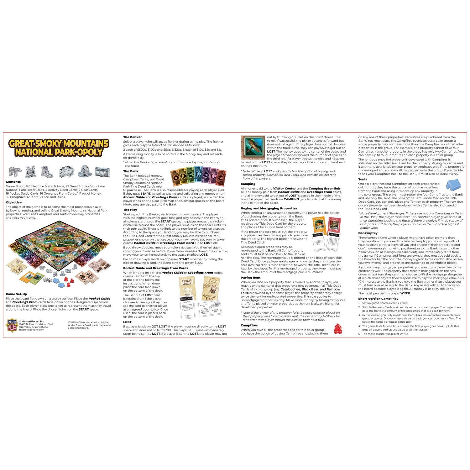 Great Smoky Mountains National Park Opoly - 757 Sports Collectibles