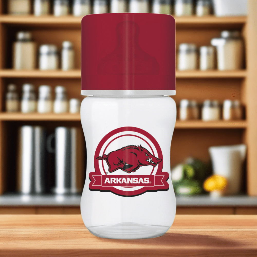 Arkansas Razorbacks 9oz Baby Bottle - Sports Gifts, Sports Memorabilia, Sports Collectibles, Fan Shop