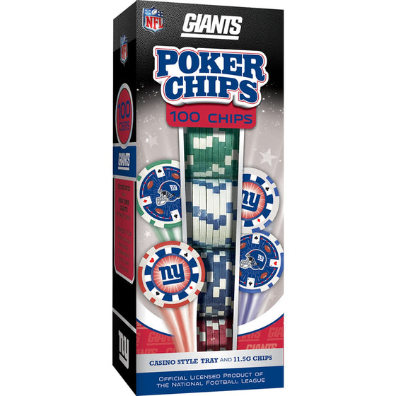 New York Giants 100 Piece Poker Chips - 757 Sports Collectibles