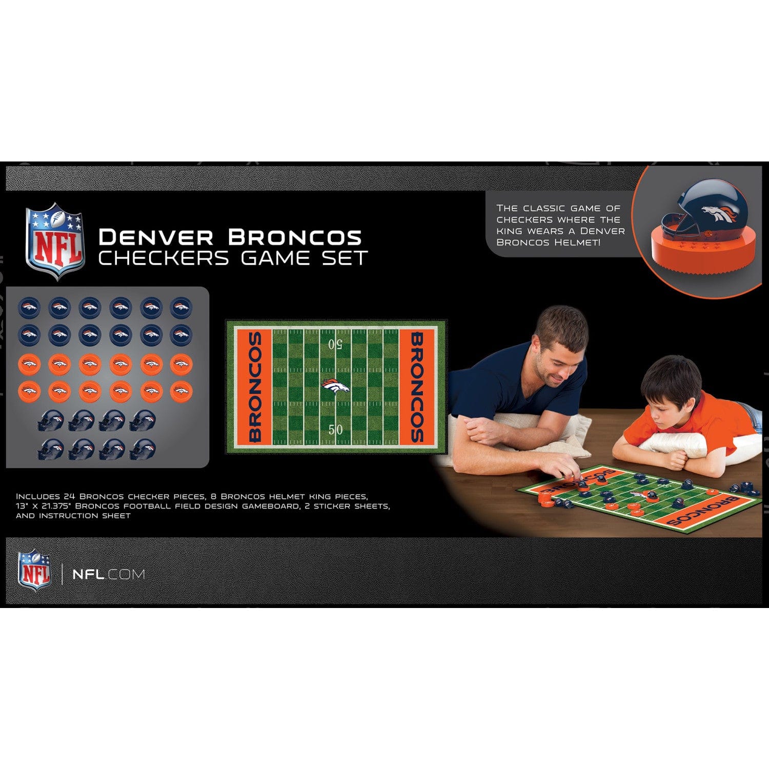 Denver Broncos Checkers Game Set