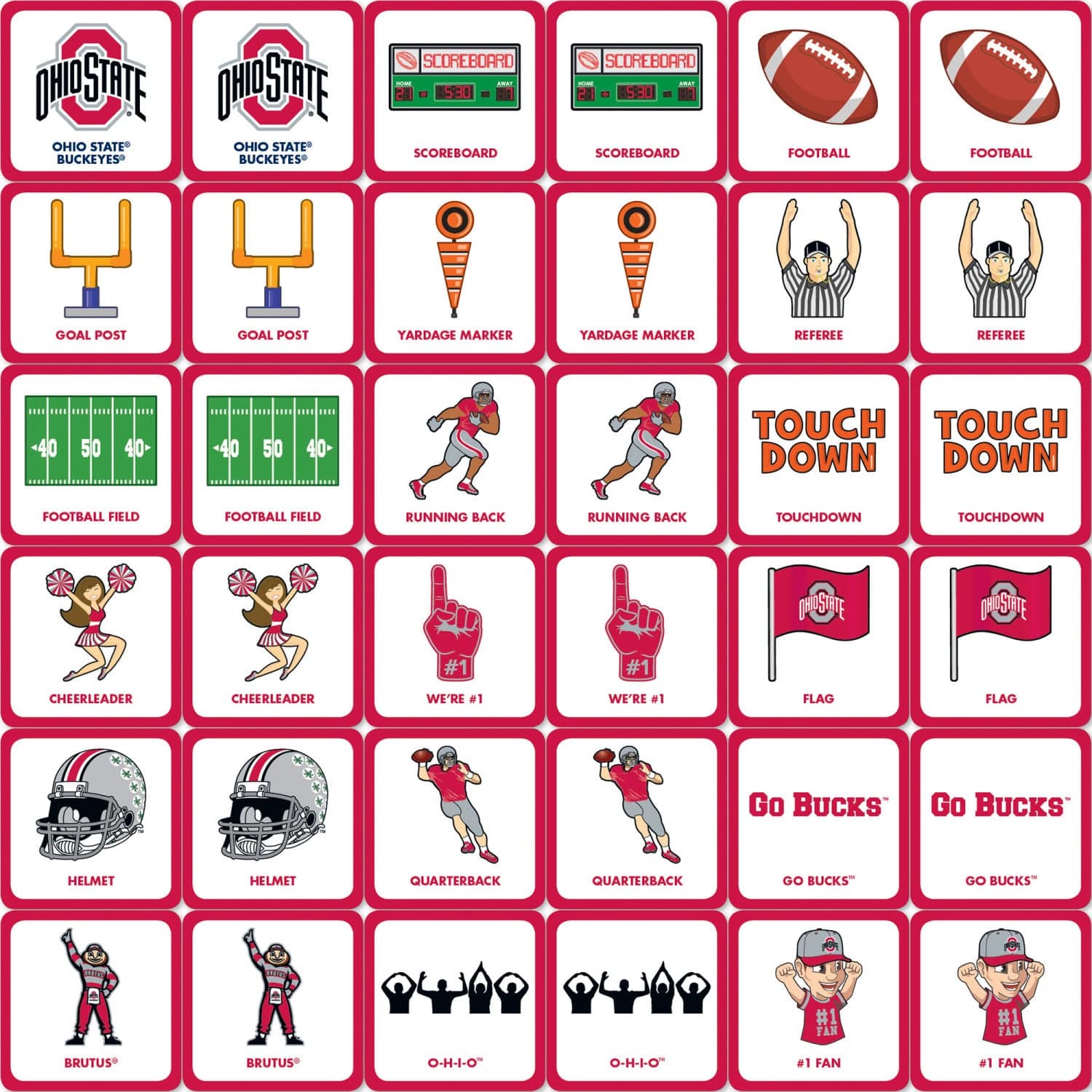 Ohio State Buckeyes Memory Matching Game - Sports Gifts, Sports Memorabilia, Sports Collectibles, Fan Shop