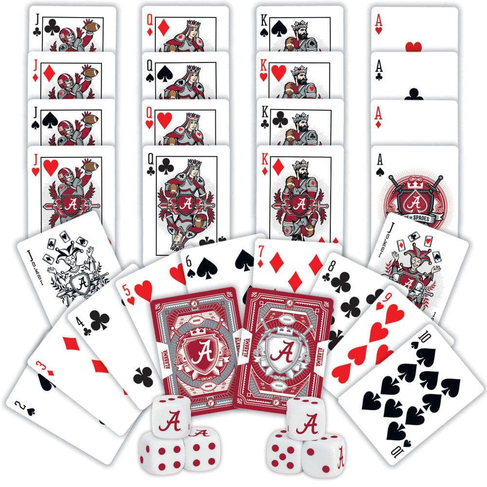 Alabama Crimson Tide 2-Pack Playing Cards and Dice Set - Sports Gifts, Sports Memorabilia, Sports Collectibles, Fan Shop