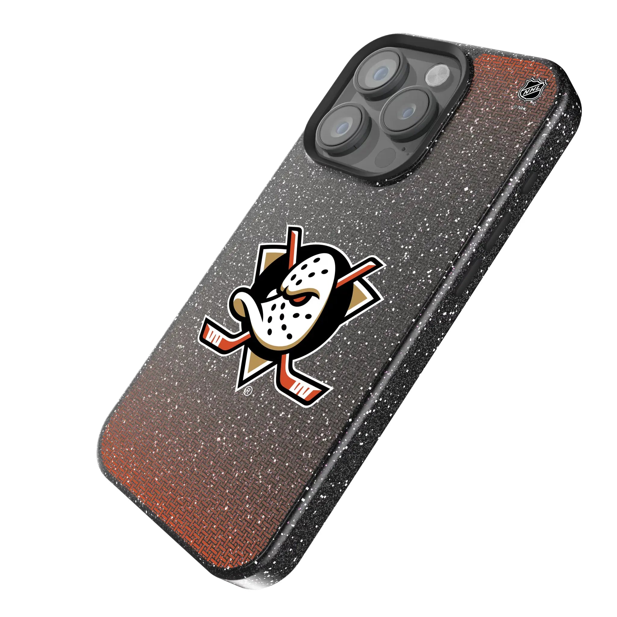 Anaheim Ducks Linen Bling Phone Case for Apple iPhone