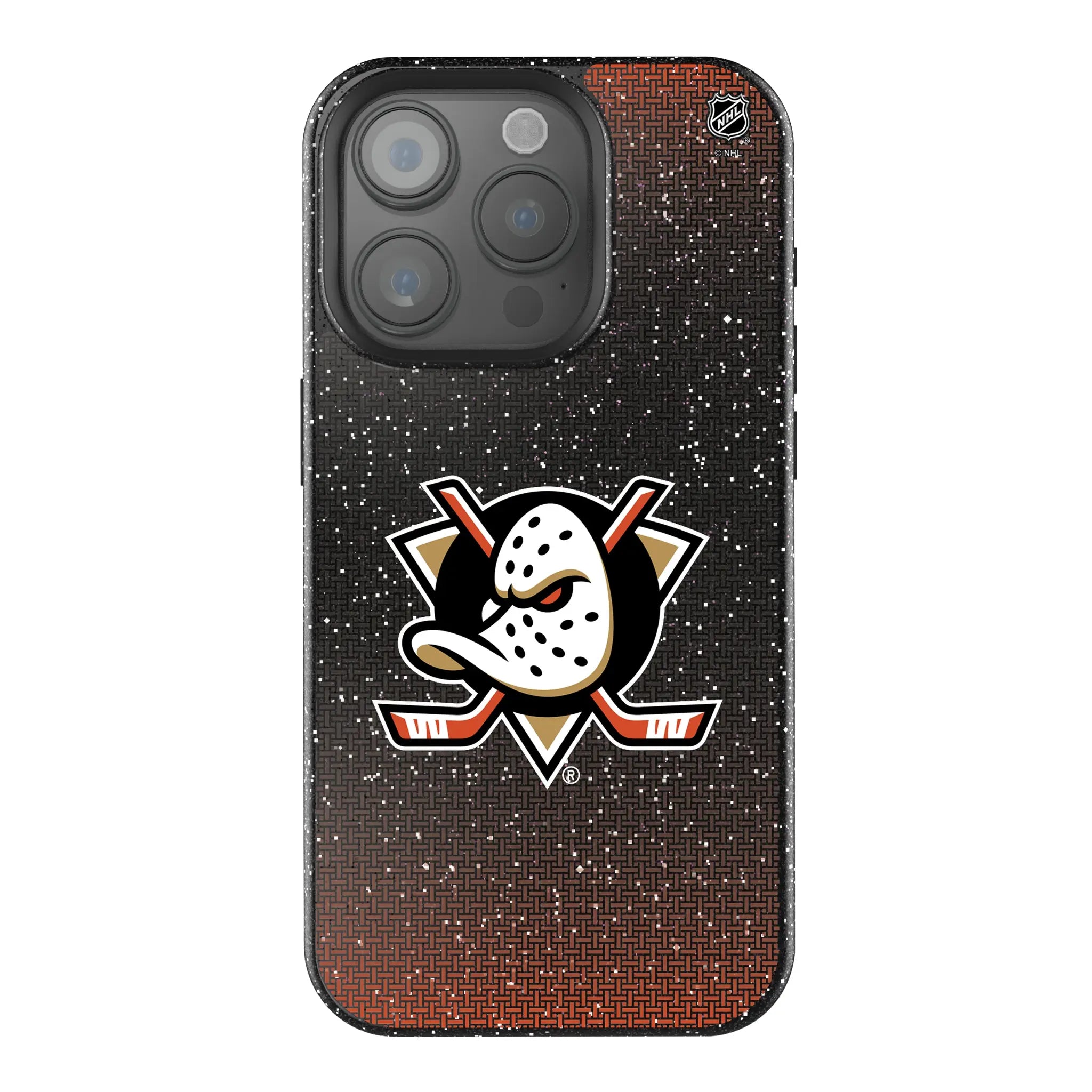 Anaheim Ducks Linen Bling Phone Case for Apple iPhone