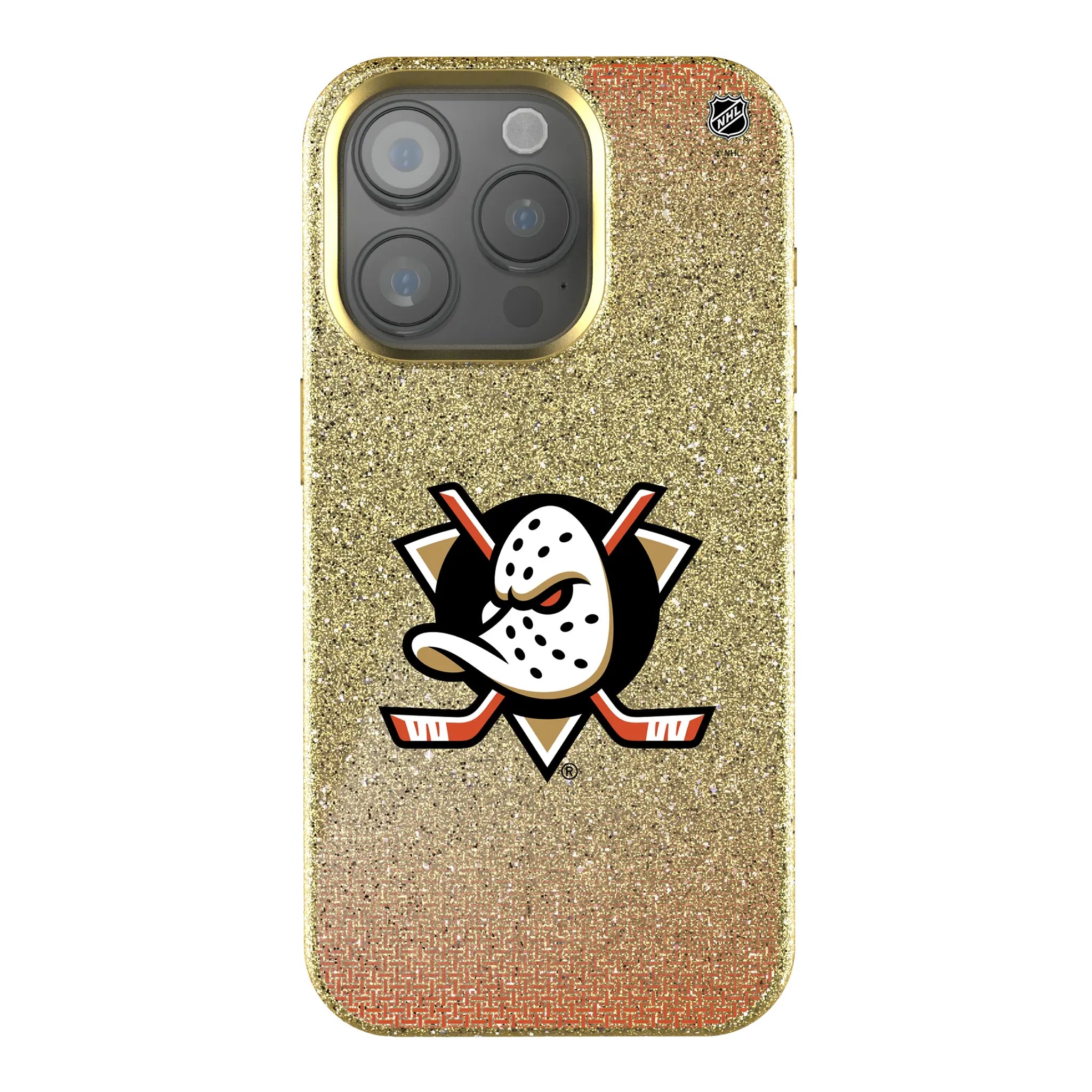 Anaheim Ducks Linen Bling Phone Case for Apple iPhone