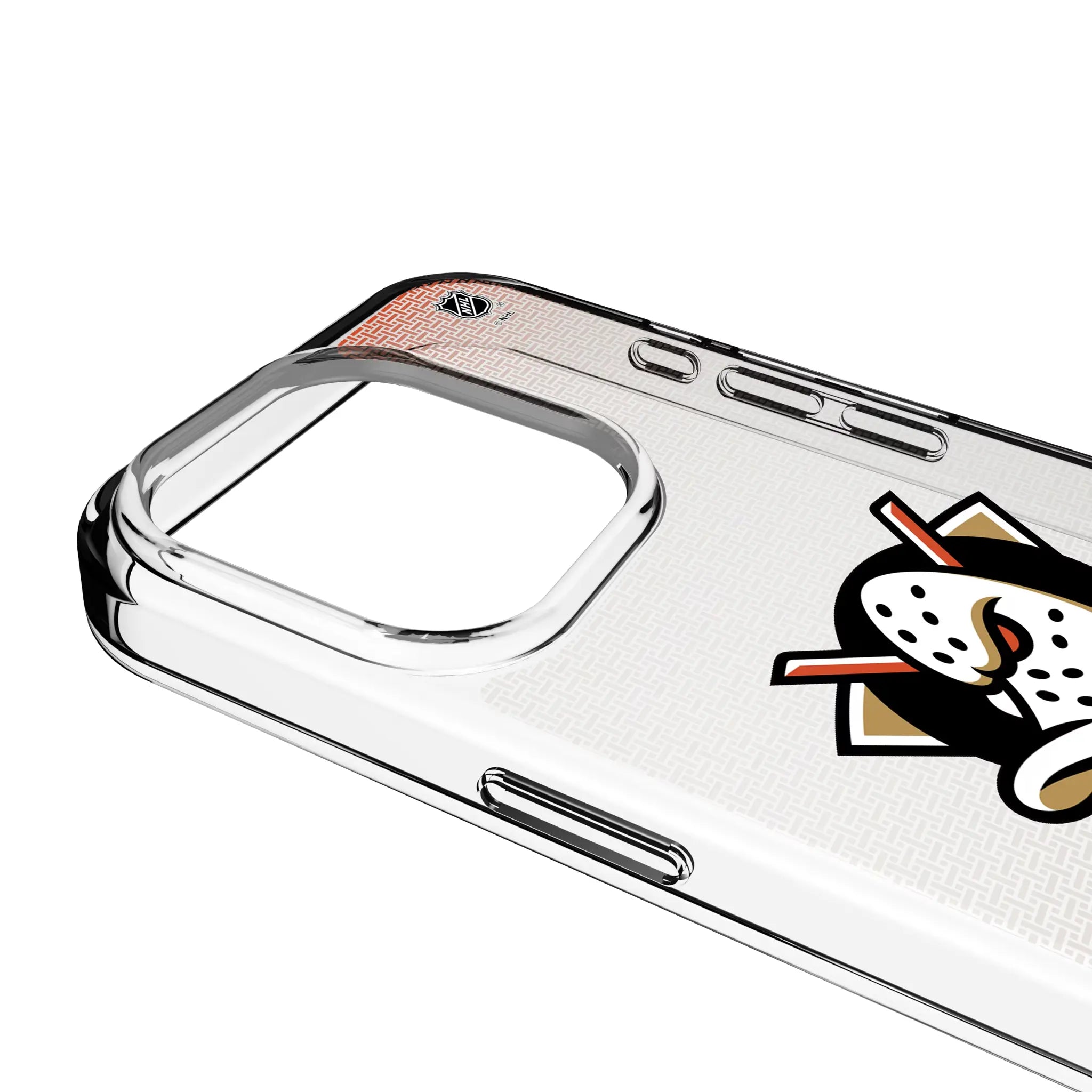 Anaheim Ducks Linen Clear Phone Case for Apple iPhone