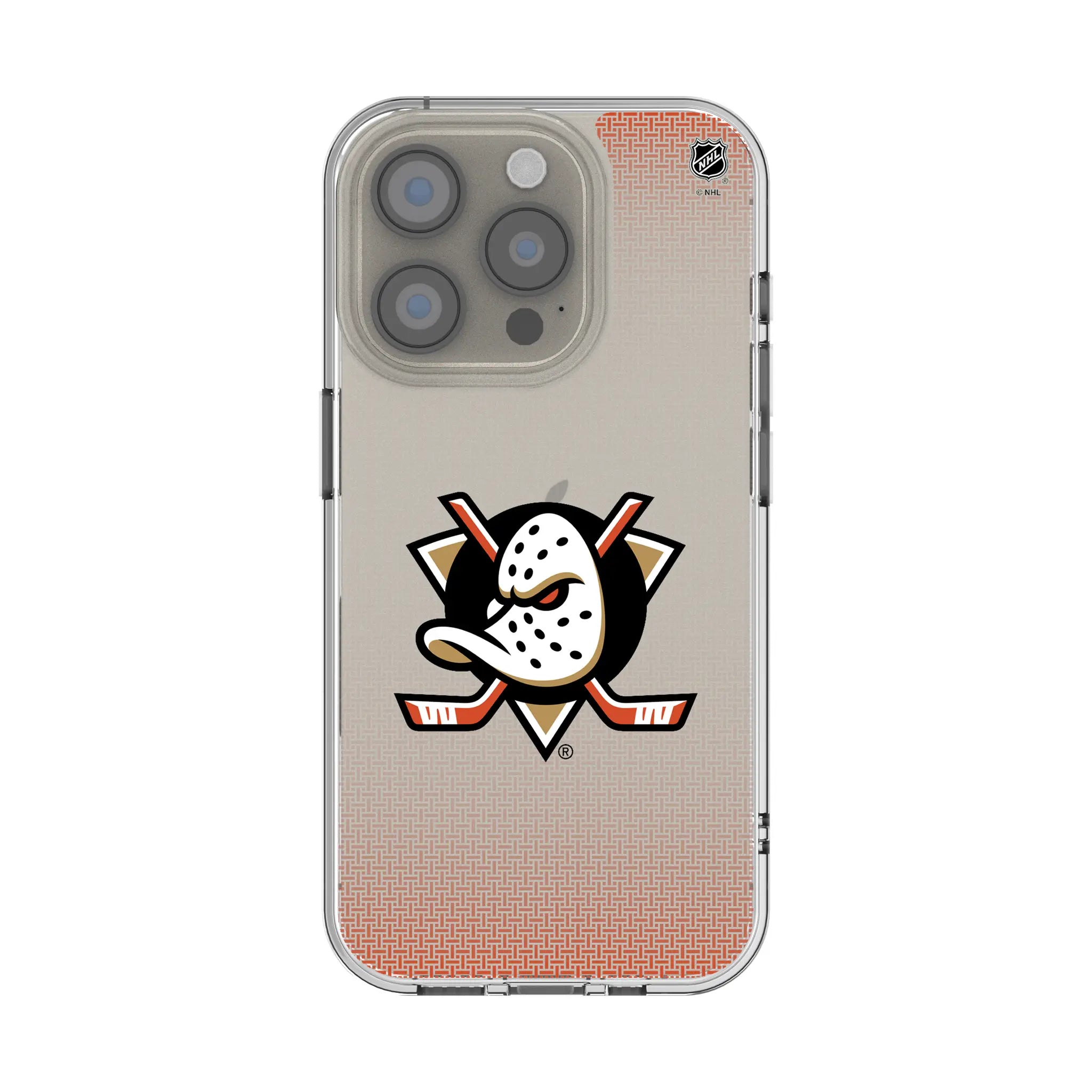 Anaheim Ducks Linen Clear Phone Case for Apple iPhone