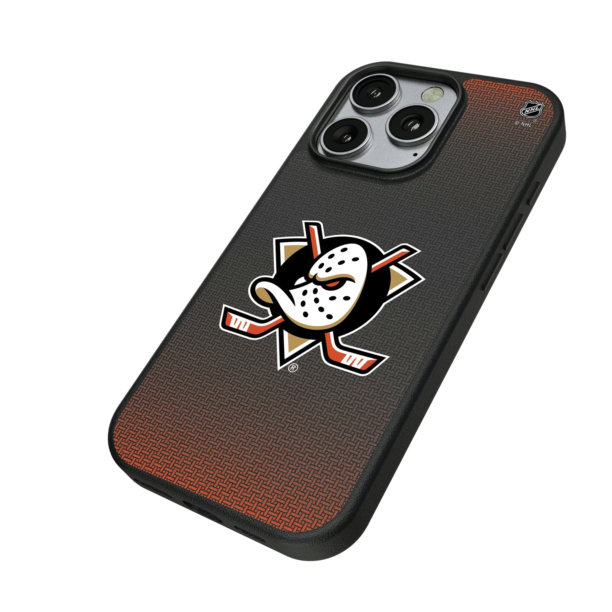 Anaheim Ducks Linen MagSafe Compatible Phone Case for Apple iPhone - Sports Gifts, Sports Memorabilia, Sports Collectibles, Fan Shop