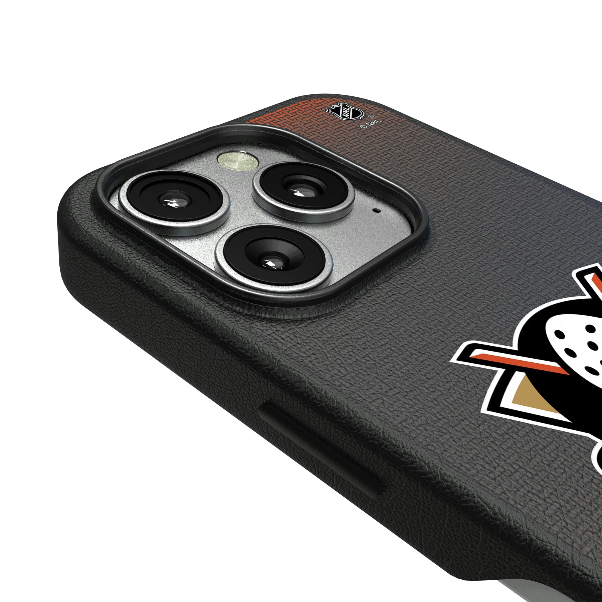 Anaheim Ducks Linen MagSafe Compatible Phone Case for Apple iPhone - Sports Gifts, Sports Memorabilia, Sports Collectibles, Fan Shop