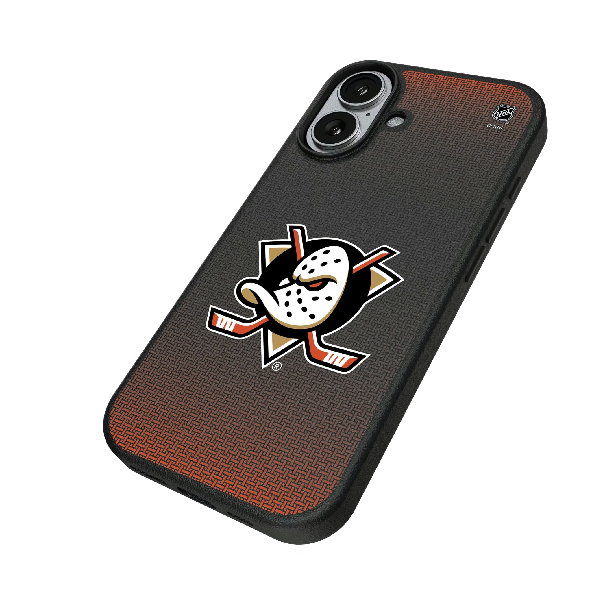 Anaheim Ducks Linen MagSafe Compatible Phone Case for Apple iPhone - Sports Gifts, Sports Memorabilia, Sports Collectibles, Fan Shop