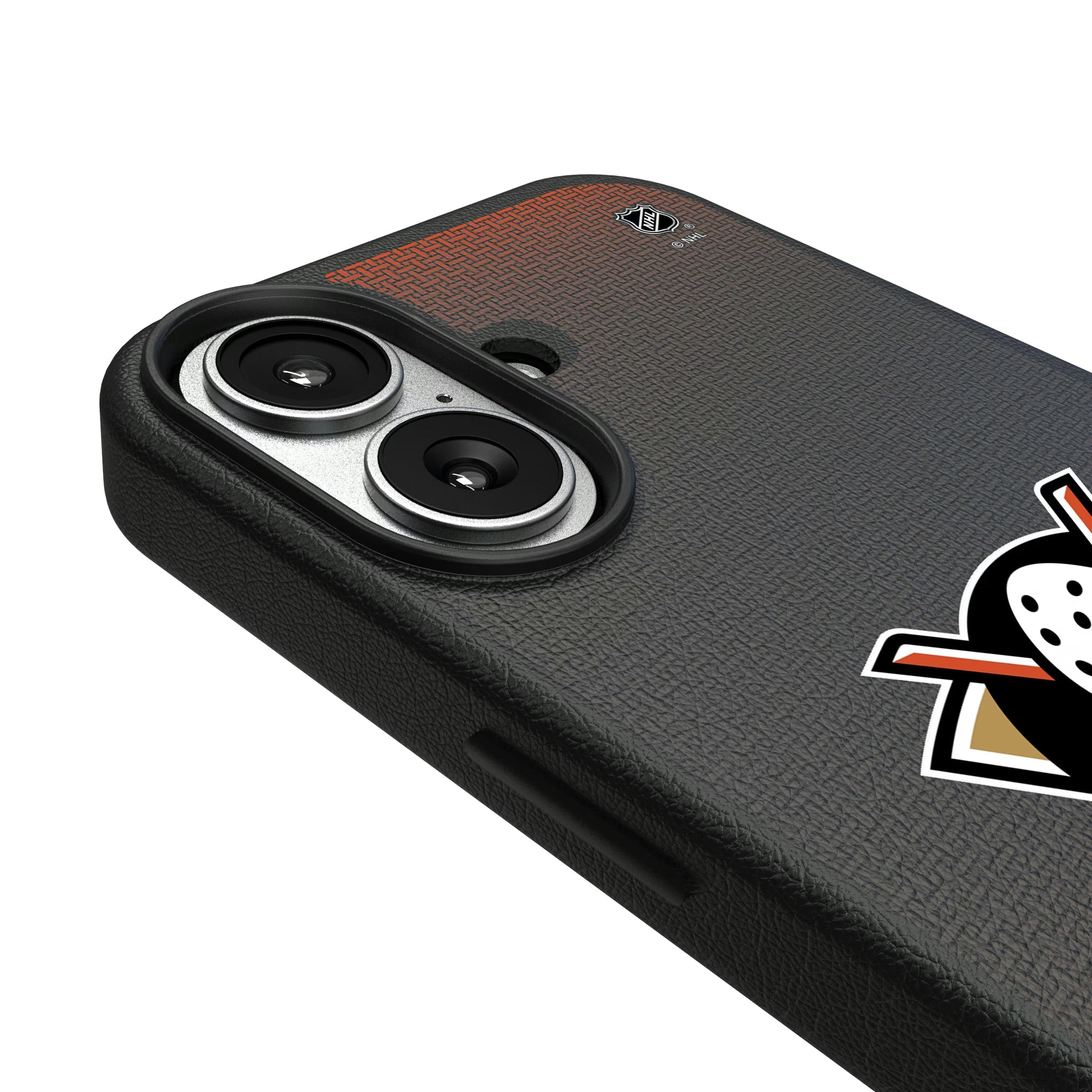 Anaheim Ducks Linen MagSafe Compatible Phone Case for Apple iPhone - Sports Gifts, Sports Memorabilia, Sports Collectibles, Fan Shop
