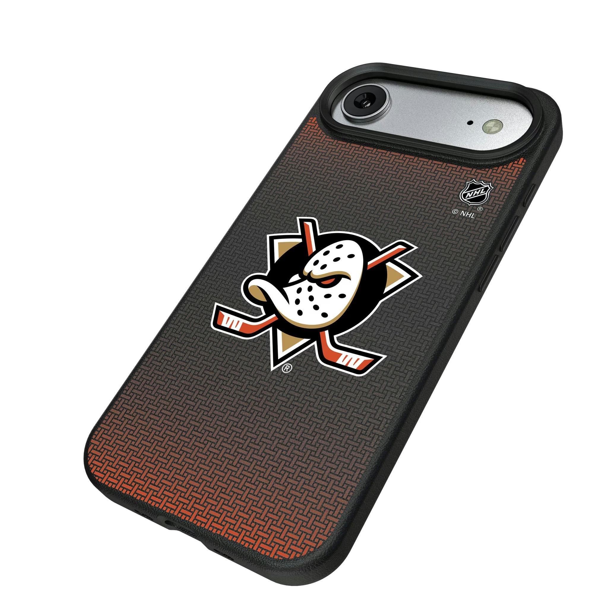 Anaheim Ducks Linen MagSafe Compatible Phone Case for Apple iPhone - Sports Gifts, Sports Memorabilia, Sports Collectibles, Fan Shop