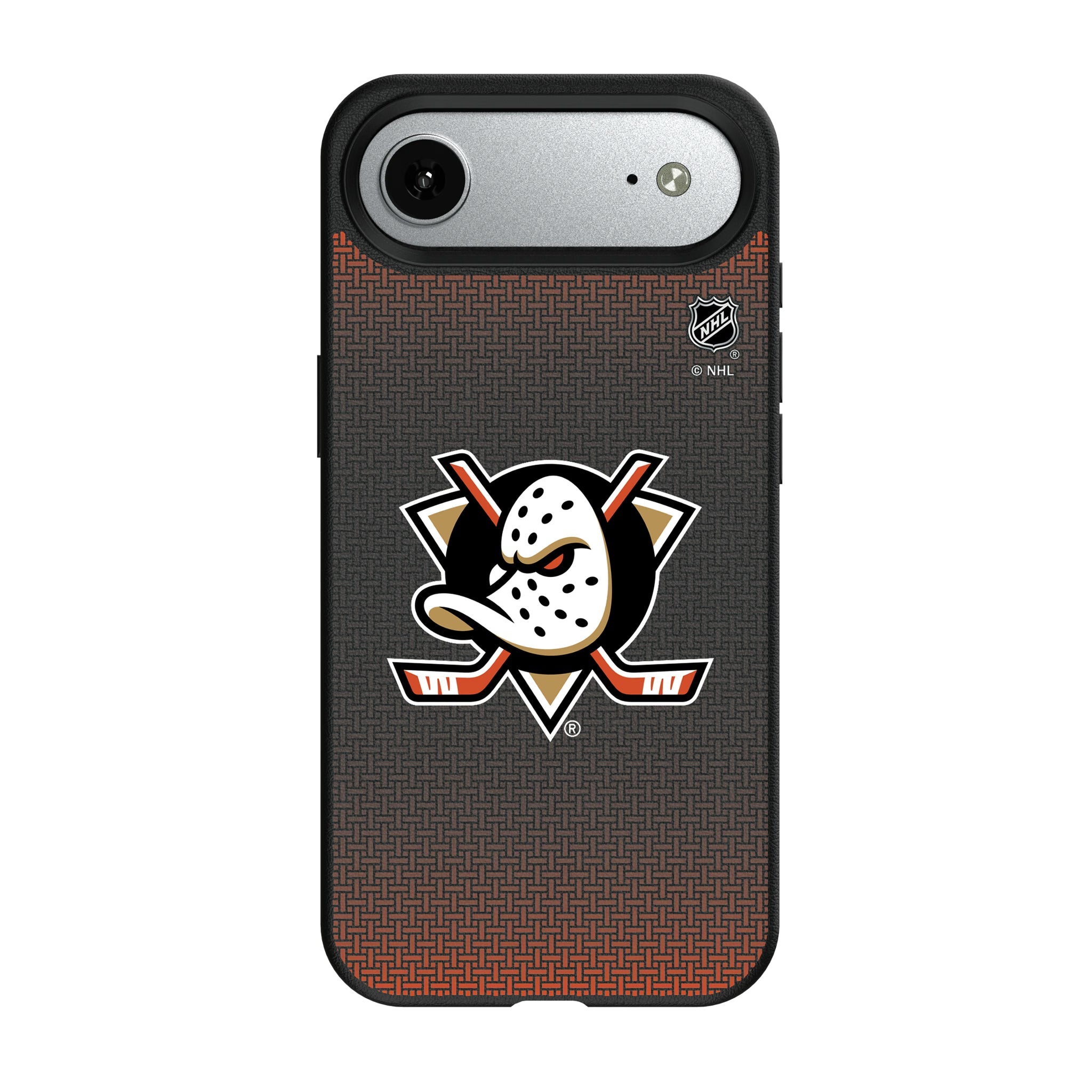 Anaheim Ducks Linen MagSafe Compatible Phone Case for Apple iPhone - Sports Gifts, Sports Memorabilia, Sports Collectibles, Fan Shop