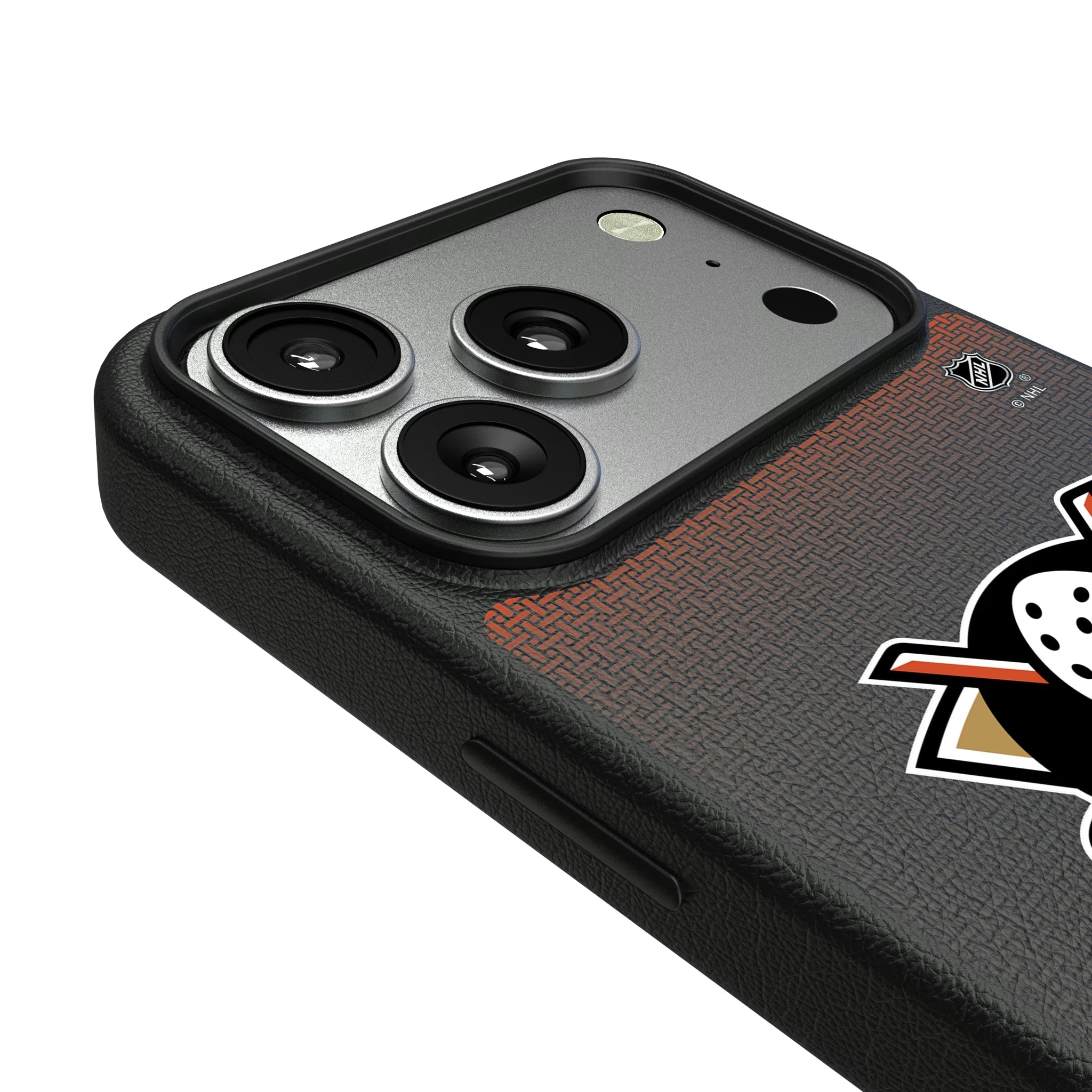 Anaheim Ducks Linen MagSafe Compatible Phone Case for Apple iPhone - Sports Gifts, Sports Memorabilia, Sports Collectibles, Fan Shop