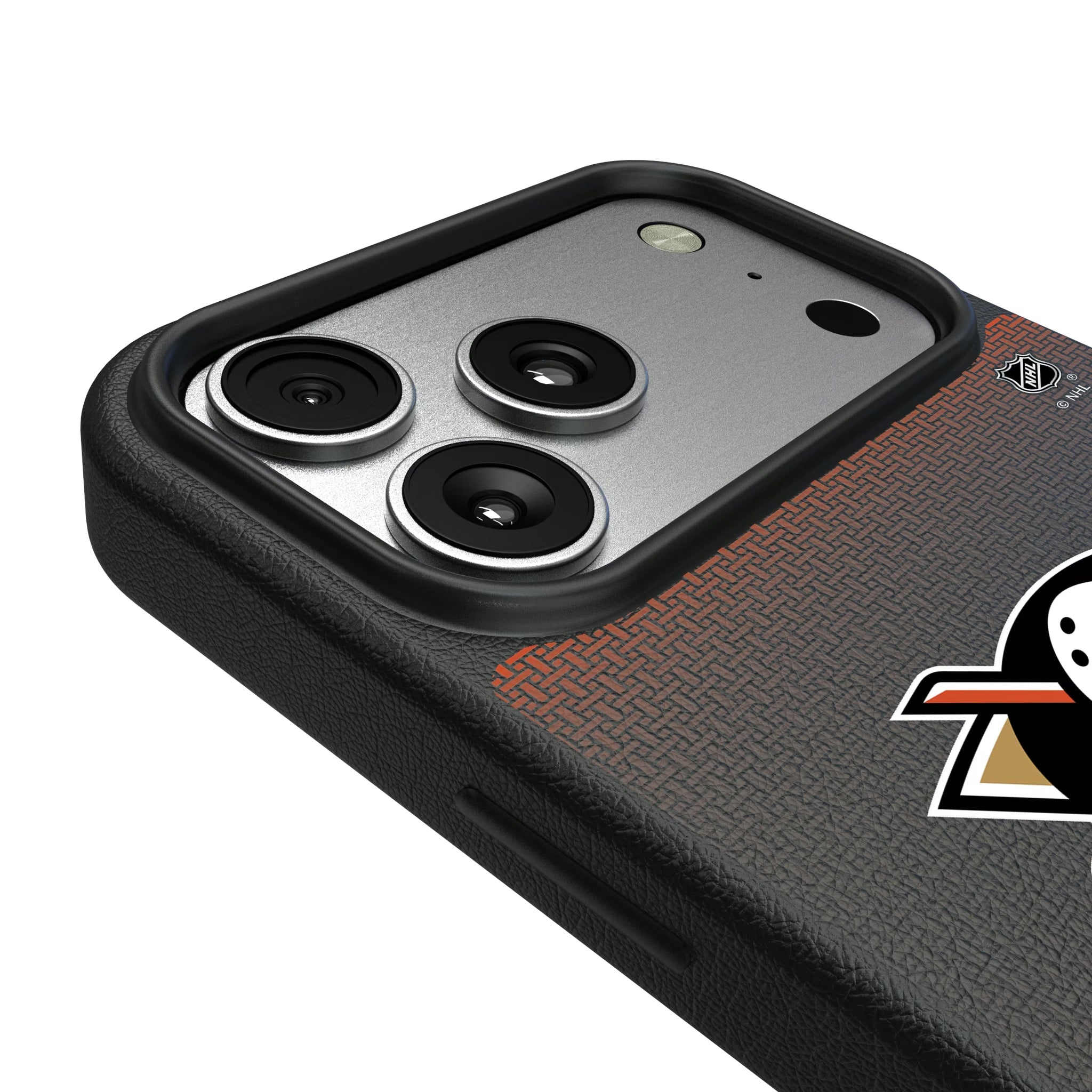 Anaheim Ducks Linen MagSafe Compatible Phone Case for Apple iPhone - Sports Gifts, Sports Memorabilia, Sports Collectibles, Fan Shop