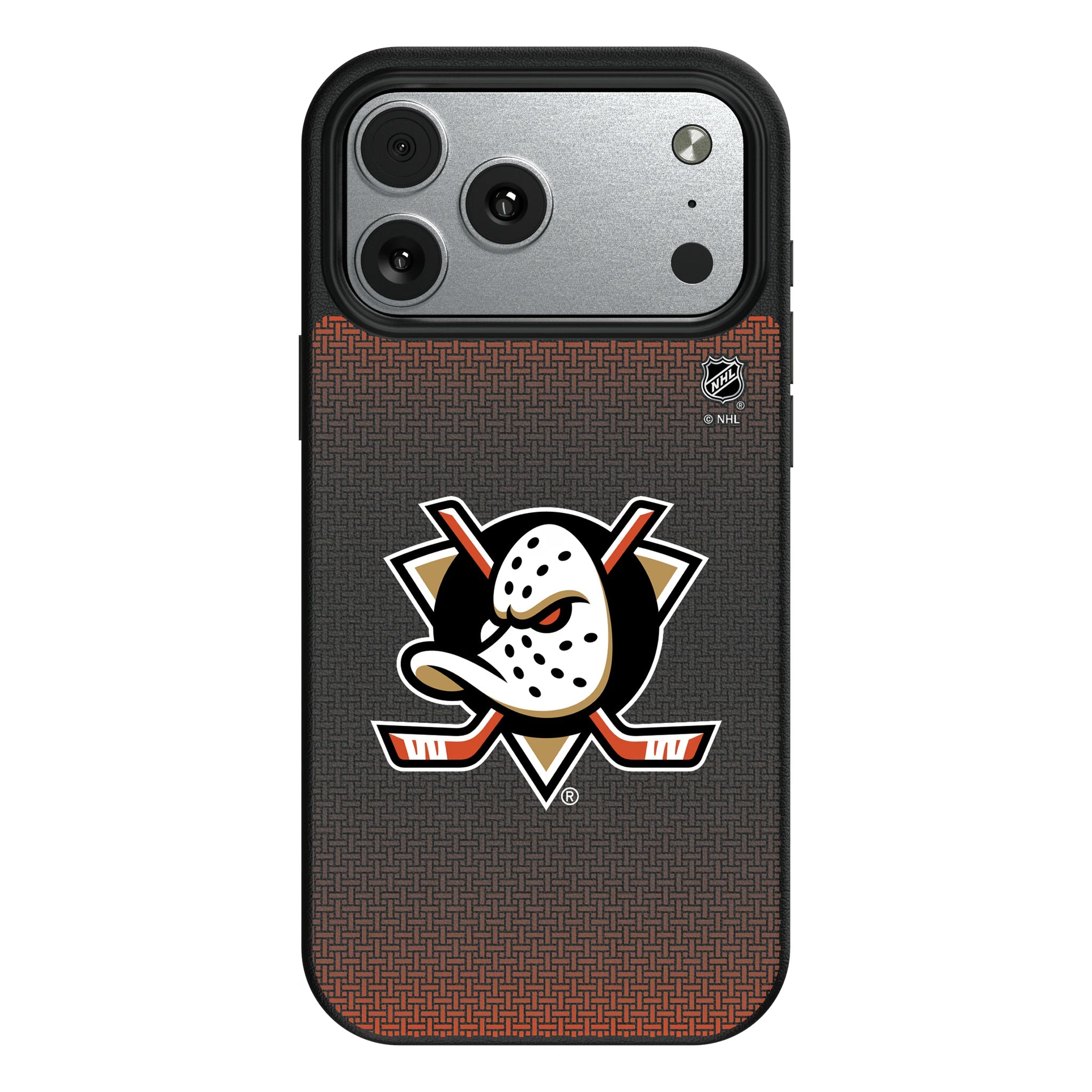 Anaheim Ducks Linen MagSafe Compatible Phone Case for Apple iPhone - Sports Gifts, Sports Memorabilia, Sports Collectibles, Fan Shop
