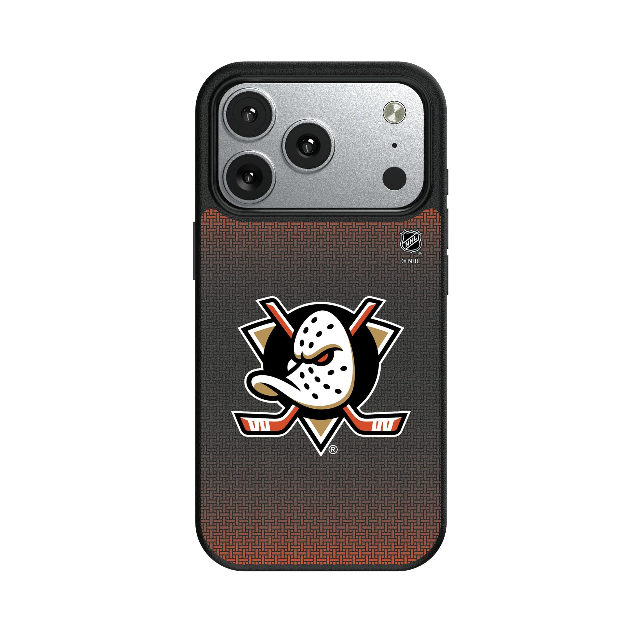 Anaheim Ducks Linen MagSafe Compatible Phone Case for Apple iPhone - Sports Gifts, Sports Memorabilia, Sports Collectibles, Fan Shop