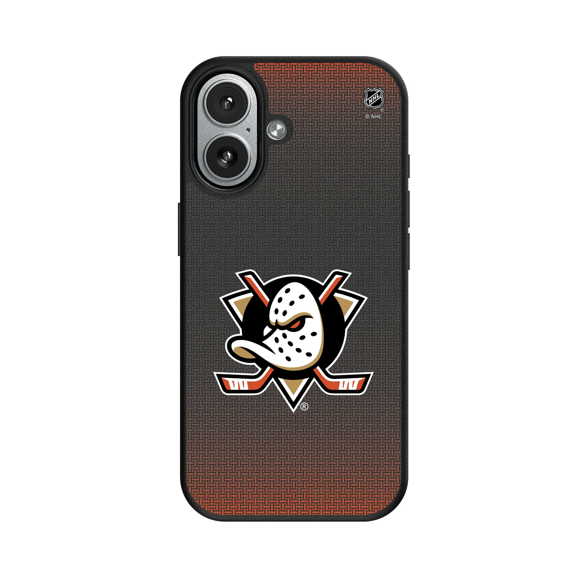 Anaheim Ducks Linen MagSafe Compatible Phone Case for Apple iPhone - Sports Gifts, Sports Memorabilia, Sports Collectibles, Fan Shop