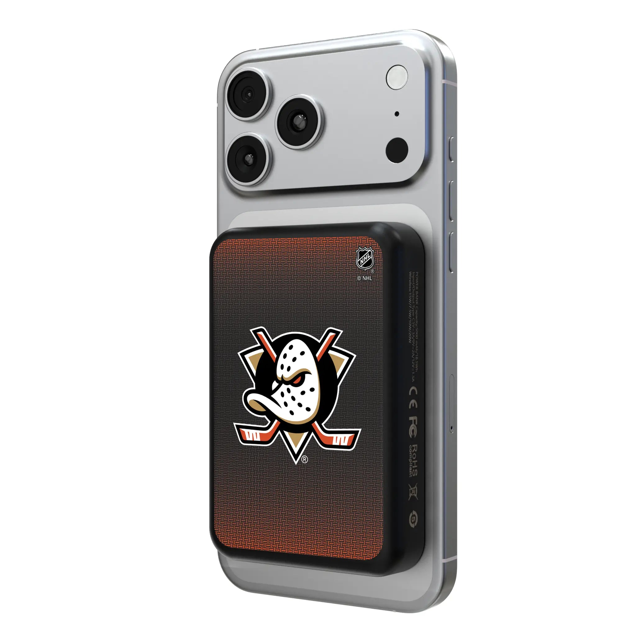 Anaheim Ducks Linen Wireless Mag Power Bank